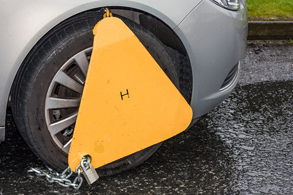 A clamped car