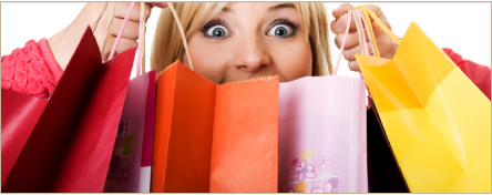 Girl with lots of shopping bags